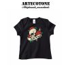 T-shirt baby rebel skull and Rose