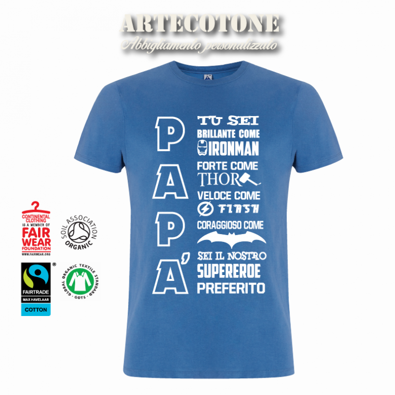 T-shirt papà super eroe - cotone biologico